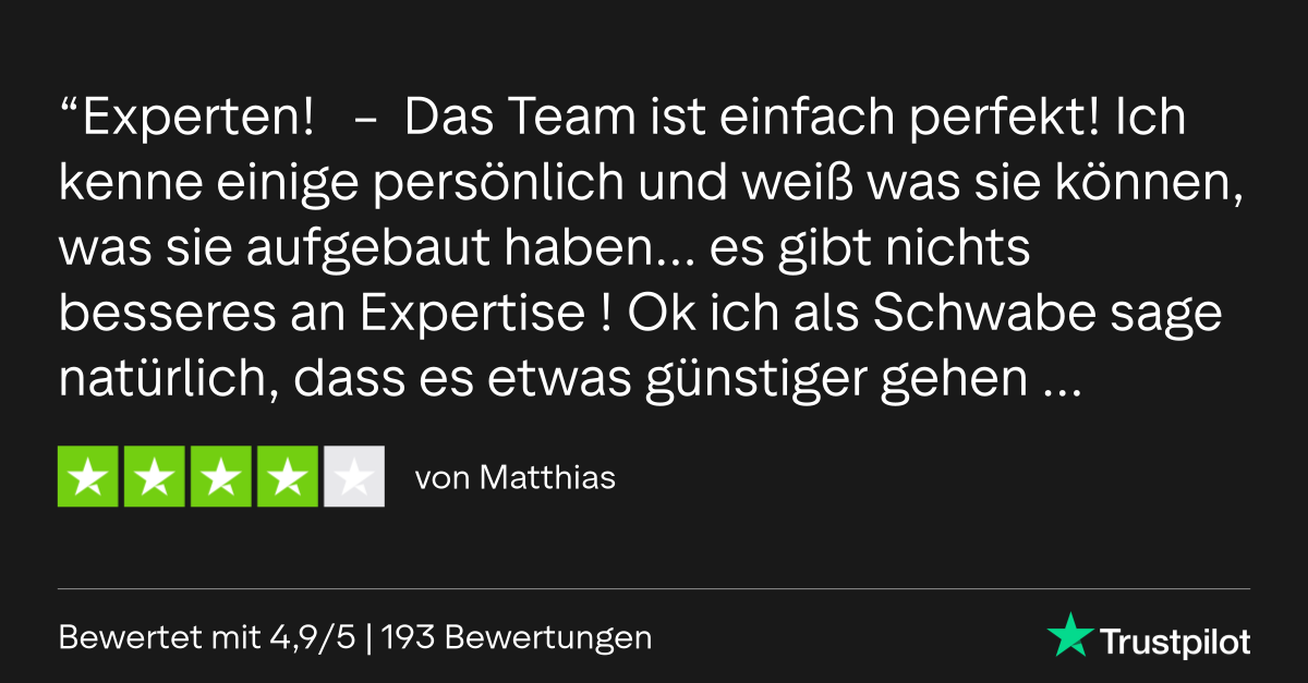Trustpilot Bewertung von Matthias