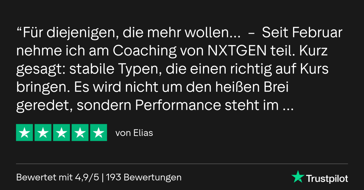 Trustpilot Bewertung von Elias